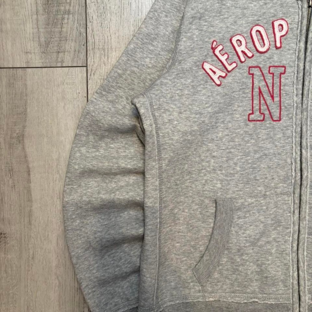 Vintages Grey Aeropostale NY zip up hoodie MEN SIZE‎ L - Picture 2 of 6